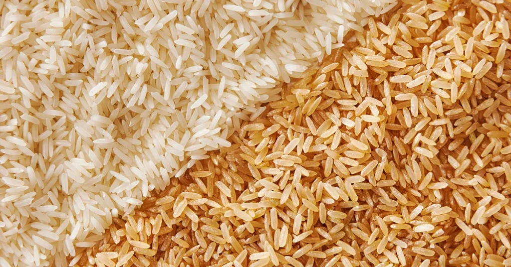 الفرق بين الأرز البني والابيض